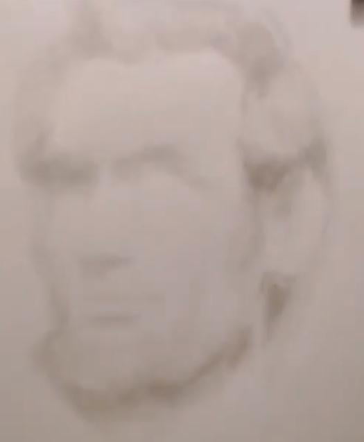 Dibujo De Abraham Lincoln Con Tinta Y Pincel Primeros Trazos