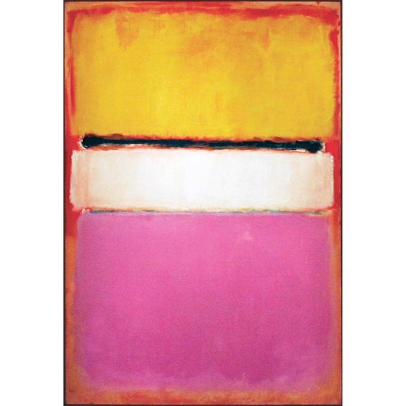 white center yellow pink and lavender on rose 1950 mark rothko