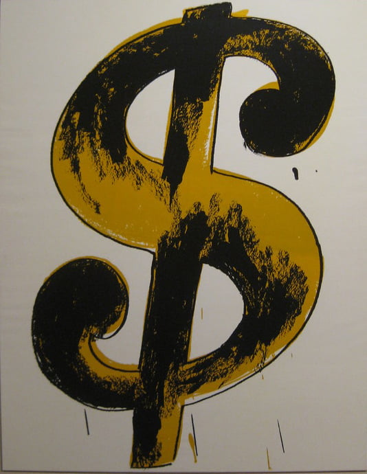 Obras Famosas de Andy Warhol - Dollar Sign