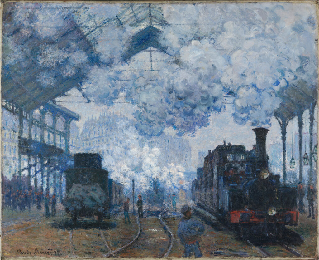 195153 the gare saint lazare arrival of a train