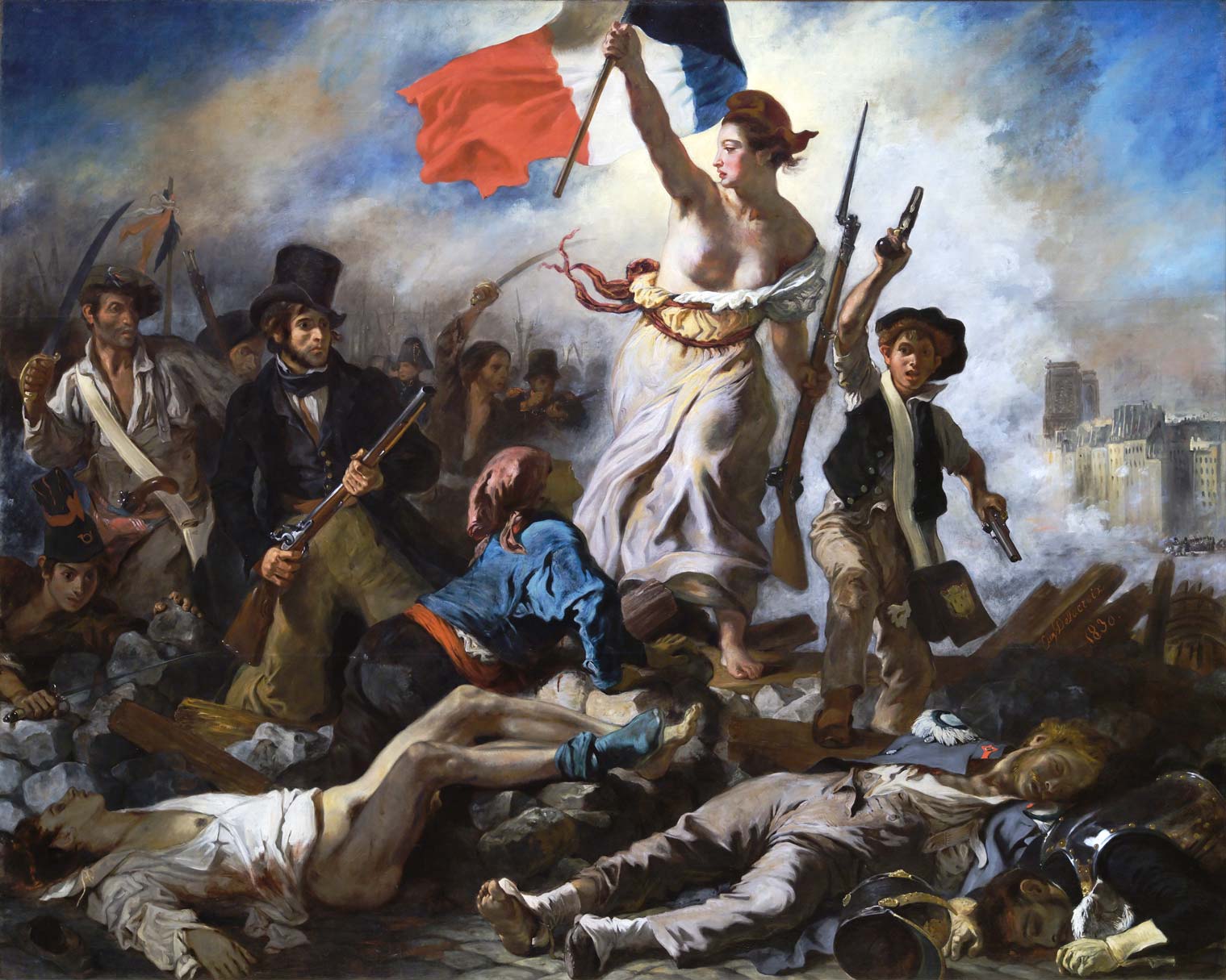 00 la liberte guidant le peuple eugene delacroix musee du louvre peintures rf 129 apres restauration 2024